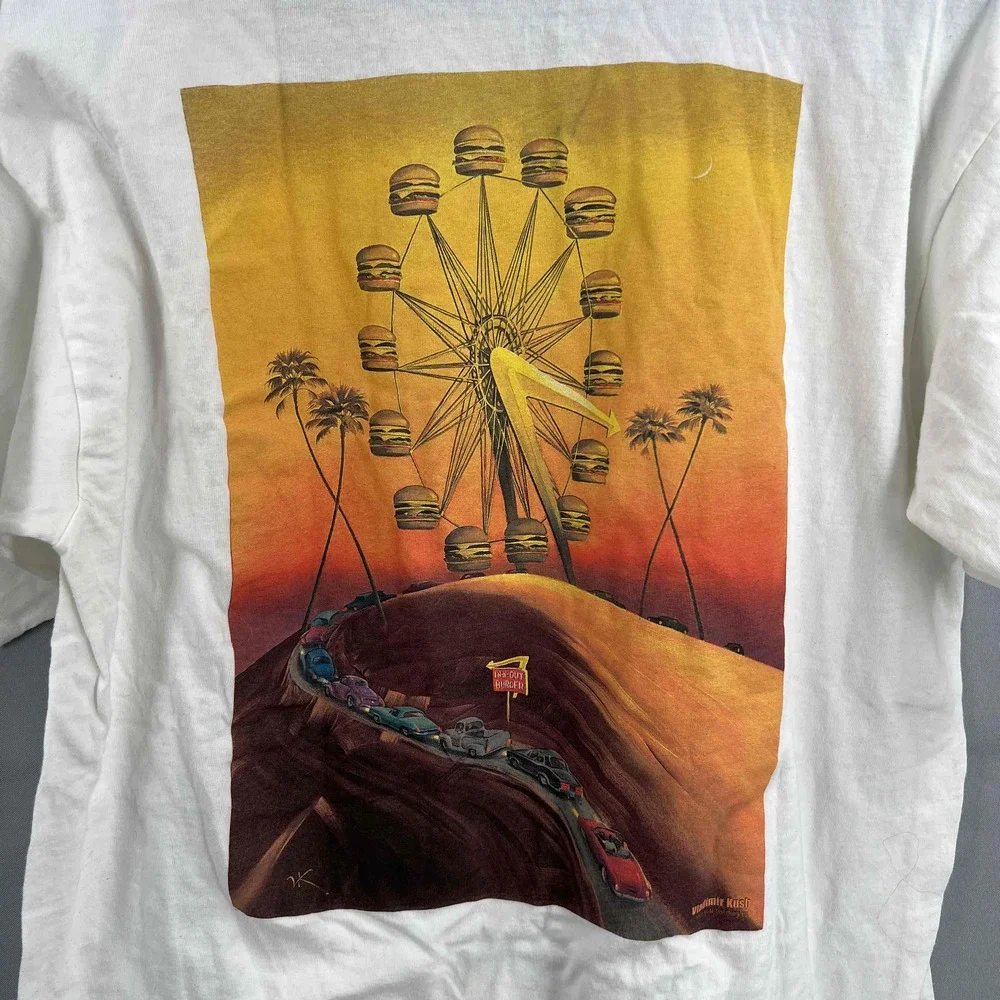 In-N-Out Burger 70th Anniversary Ferris Wheel Vladimir Kush‎ White T-Shirt Large
